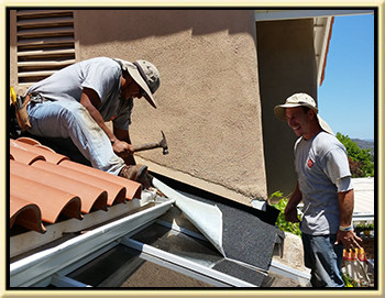 broken roofing tiles